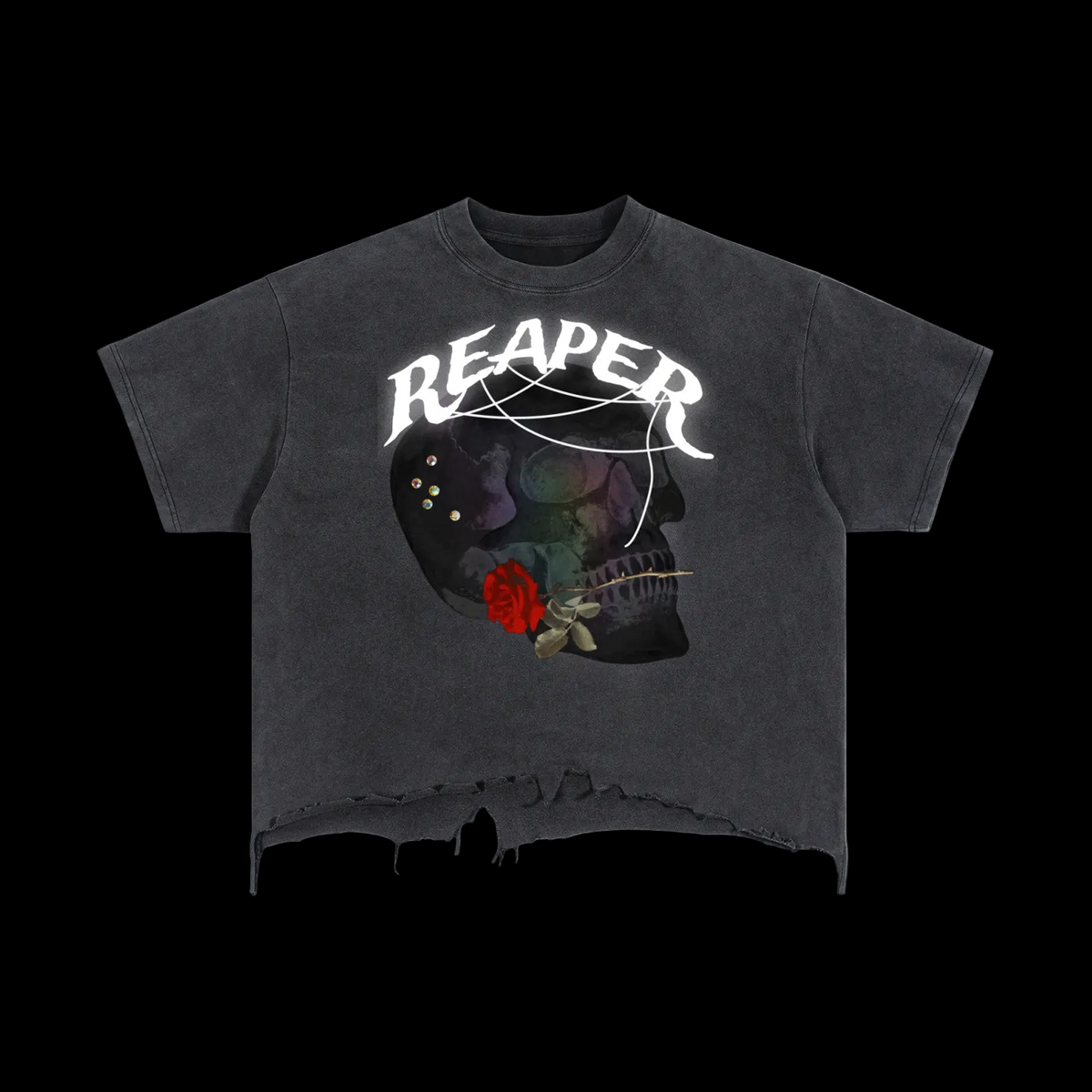 ‘REAPER’ BOXY DISTRESSED TEE - ReaperXO