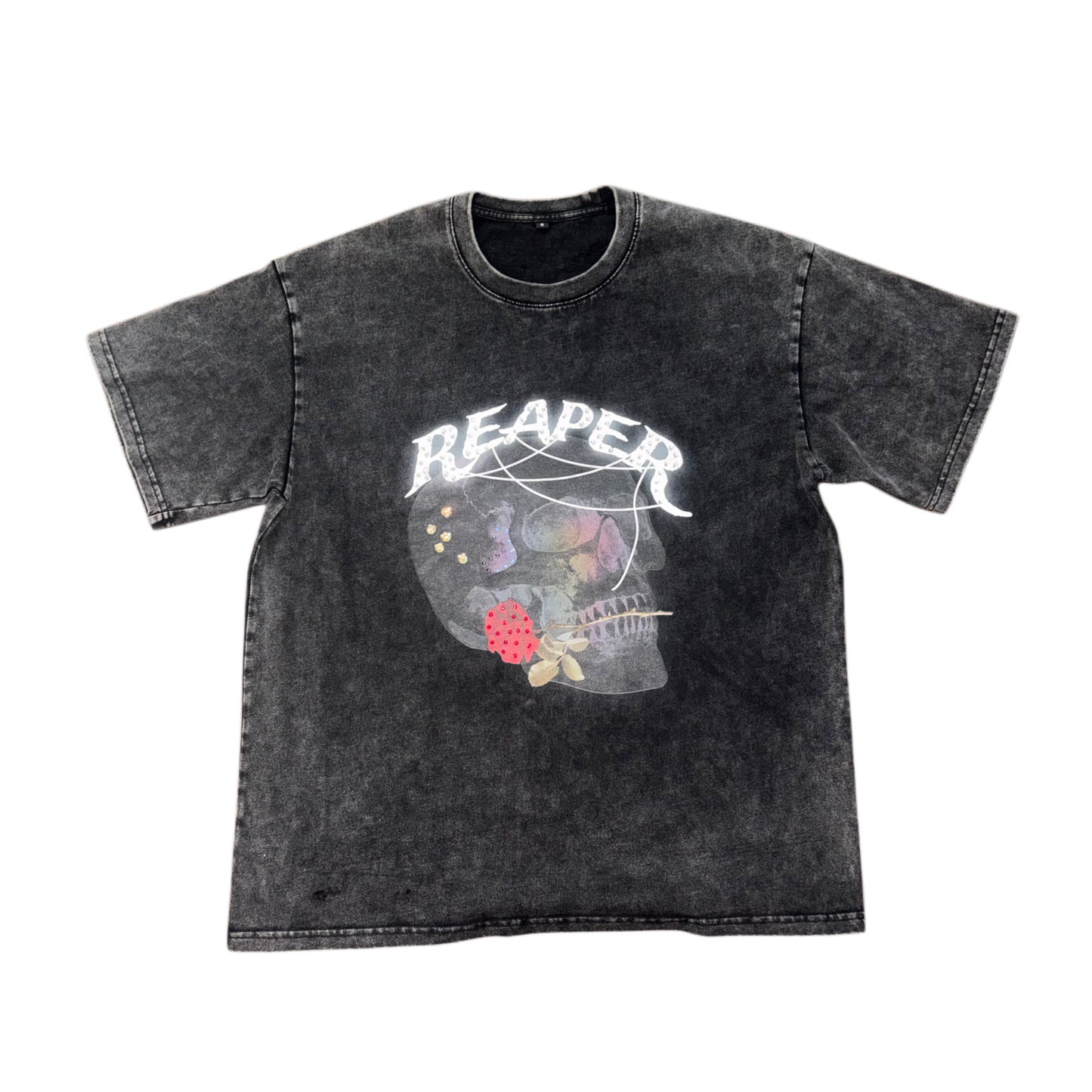 ‘REAPER’ RHINESTONE OVERSIZED TEE (SMALL)